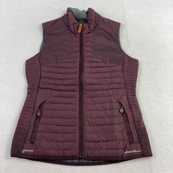 Eddie Bauer Sport Shop 700 Stormdown Vest Women's XS Purple‎ Puffer Zip Pockets - Picture 1 of 12